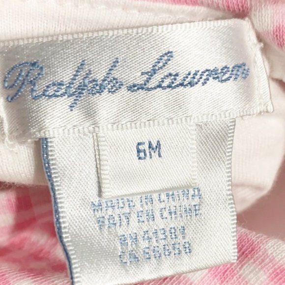 Ralph Lauren Cotton Short Puffed Sleeve Bubble Romper Button Back Ribbon Accent - Picture 8 of 11